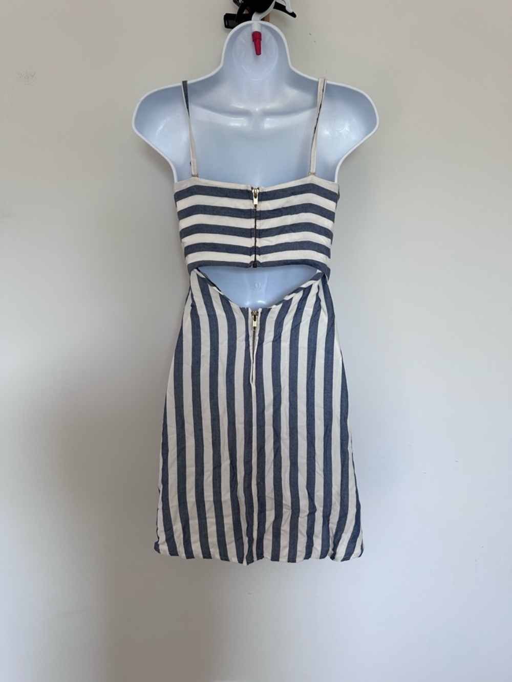 Beach Riot Striped Tie-Front Sundress in Blue and White Small - Picture 5 of 7